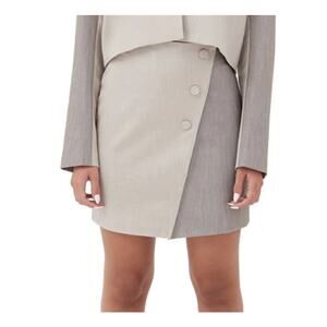 4th & Reckless x Jourdan Sloane Cala 2-Tone Mini skirt beige gray diagonal large